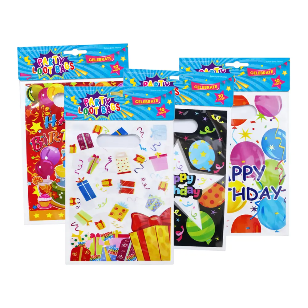 Túi Giấy Đựng Quà (Nhiều Mẫu), Party Loot Bags, Happy Birthday, 10 Cái (16.5 x 23cm) - UNCLE BILLS